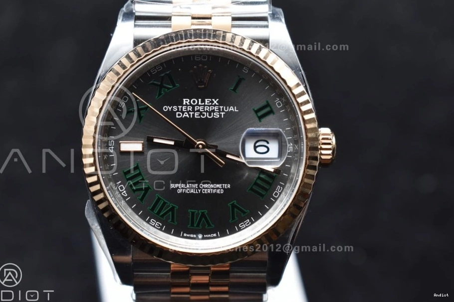 DateJust 126231 Jubilee Gray DIal Steel Edition Green SS Premium on Bracelet VR Roman 567 Marker RG 36 Clean Best 904L 1:1 0705